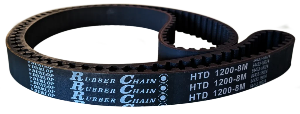 Ein metrischer Zahnriemen von dunlop Produktcode HTD 1200-8M